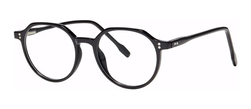 Loyal Black oval prescription eyeglasses, angled view