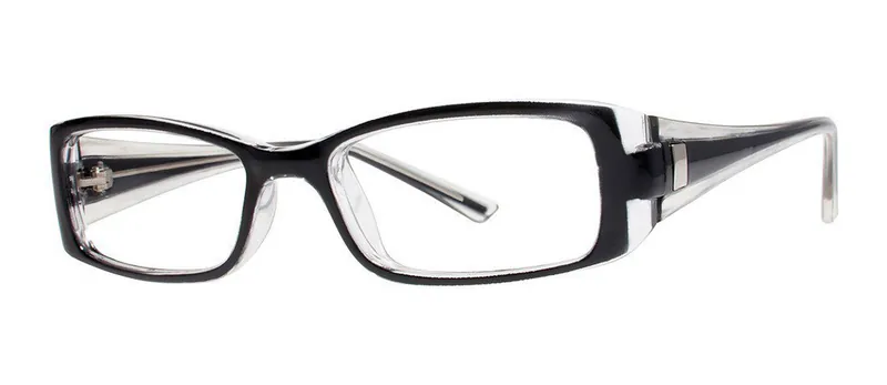 Lyndsay Black rectangle prescription eyeglasses, angled view