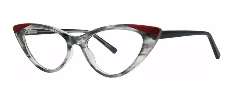 Mabel Black Crystal/Red cat-eye prescription eyeglasses, angled view