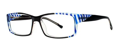 Media Black/Blue oval prescription eyeglasses, angled view