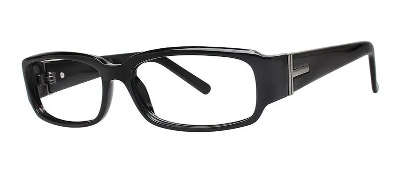 Merger Black/Gunmetal rectangle prescription eyeglasses, angled view
