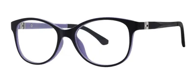 Minnie Black/Lilac oval prescription eyeglasses, angled view