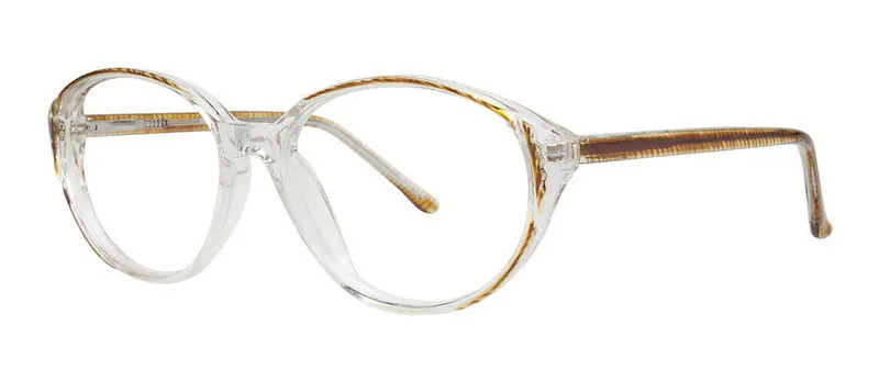 Monica Brown oval prescription eyeglasses, angled view