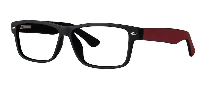 Observe Black/Brick Matte round prescription eyeglasses, angled view