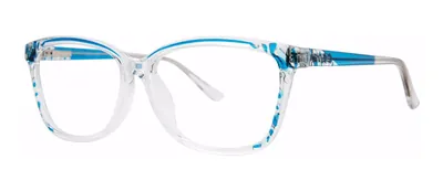 Origin Blue Crystal rectangle prescription eyeglasses, angled view