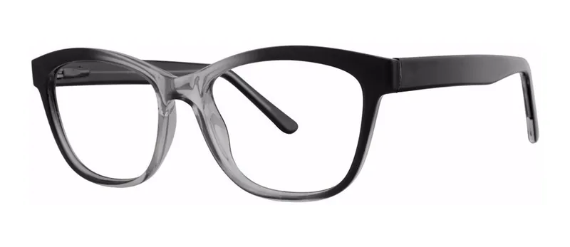 Outcome Black oval prescription eyeglasses, angled view