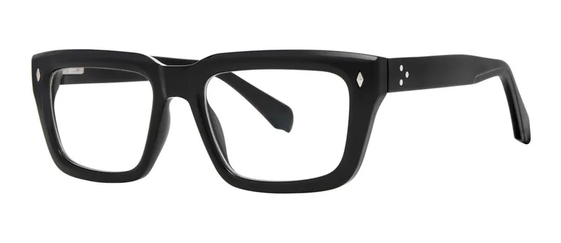 Percy Black rectangle prescription eyeglasses, angled view