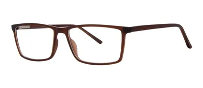 Revenue Brown Matte rectangle prescription eyeglasses, angled view
