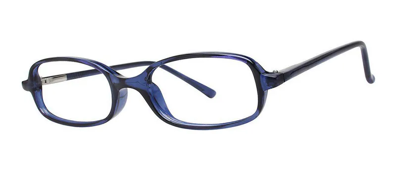 Sporty Blue rectangle prescription eyeglasses, angled view