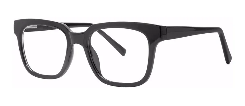 Steady Black square prescription eyeglasses, angled view