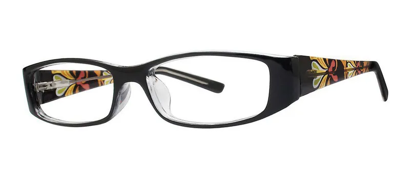 Swirl Black oval prescription eyeglasses, angled view