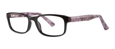 Tangle Black/Lilac round prescription eyeglasses, angled view