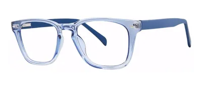 Thaw Blue Crystal/Navy round prescription eyeglasses, angled view