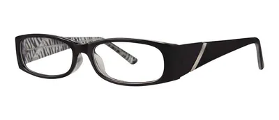Tigress Black oval prescription eyeglasses, angled view