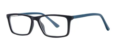 Tricky Black/Cobalt rectangle prescription eyeglasses, angled view