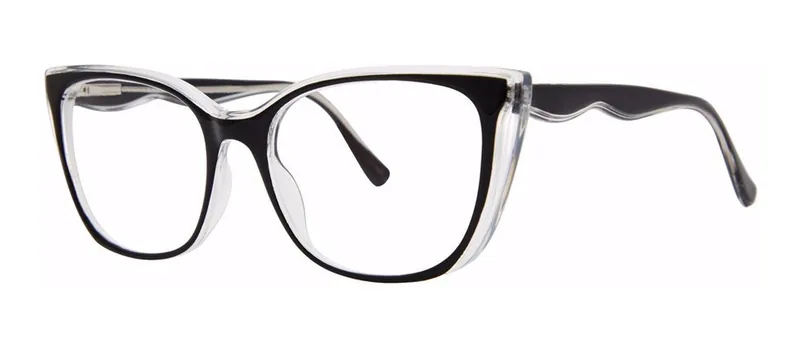 Valentina Black/Crystal cat-eye prescription eyeglasses, angled view