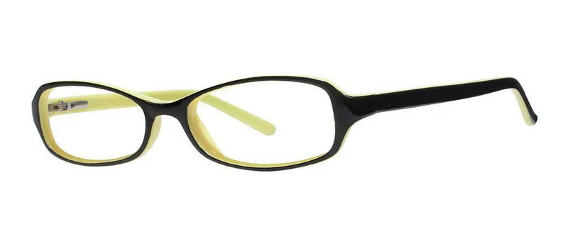 Wow Black/Lime oval prescription eyeglasses, angled view